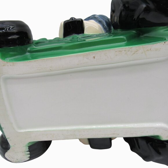 BOY Figurine On Green TRACTOR Ceramic Cookie Jar 11" Farmhouse Decor Rare Vintag - Picture 8 of 15